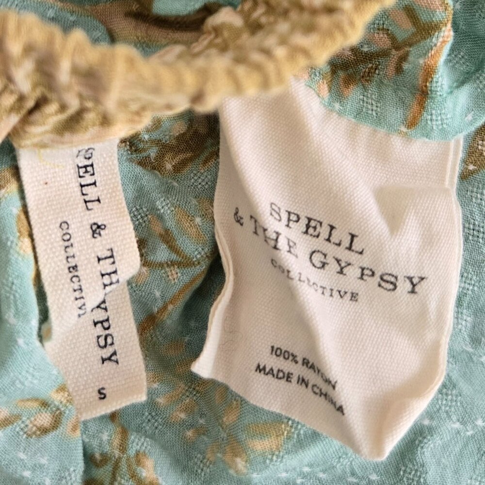 Spell Gypsy Maisie Vintage Turquoise Top High low Skirt Set Size Small - Picture 10 of 12
